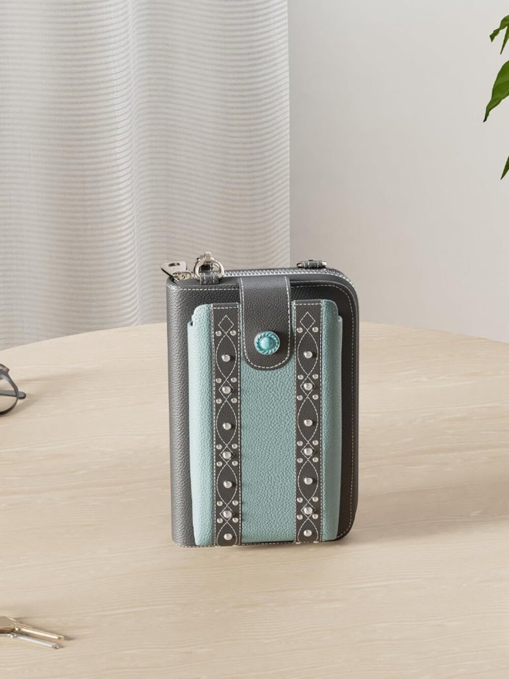 Western Crossbody Phone Wallet for Women RFID Blocking Wallet Purse with Cash Sl - Picture 3 of 9